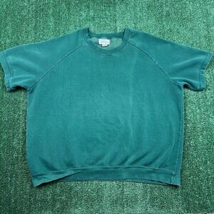 VTG Vermont Country Store Sweatshirt Men's 2XL Green Short Sleeve Ringer Raglan